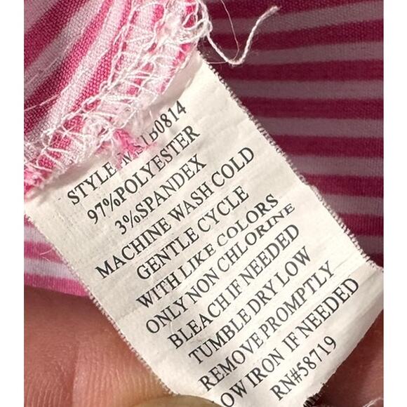 Notations Large Pink White Stripe Button Front Blouse Polyester Spandex - Picture 5 of 7